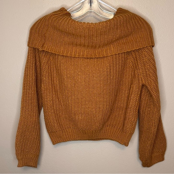 Lulu's Tan Off-the-Shoulder Sweater - Picture 10 of 10